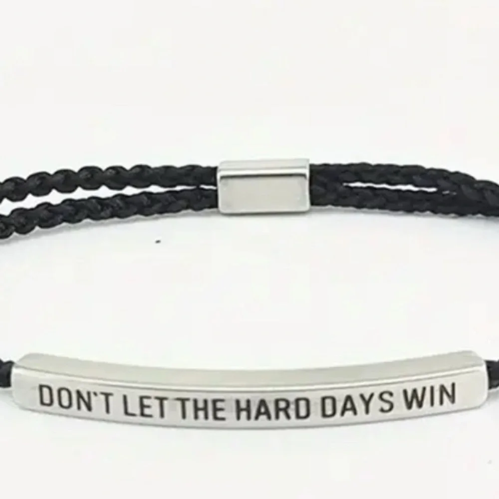 “Don’t Let the Hard Days Win” Inspirational Braided Bracelet NWOT - Picture 1 of 3